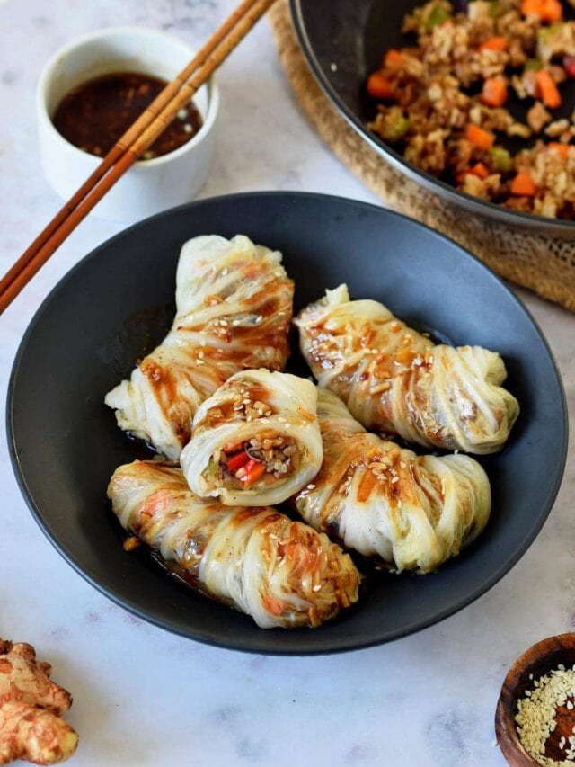 Vegan Cabbage Rolls | Asian-Inspired Wraps