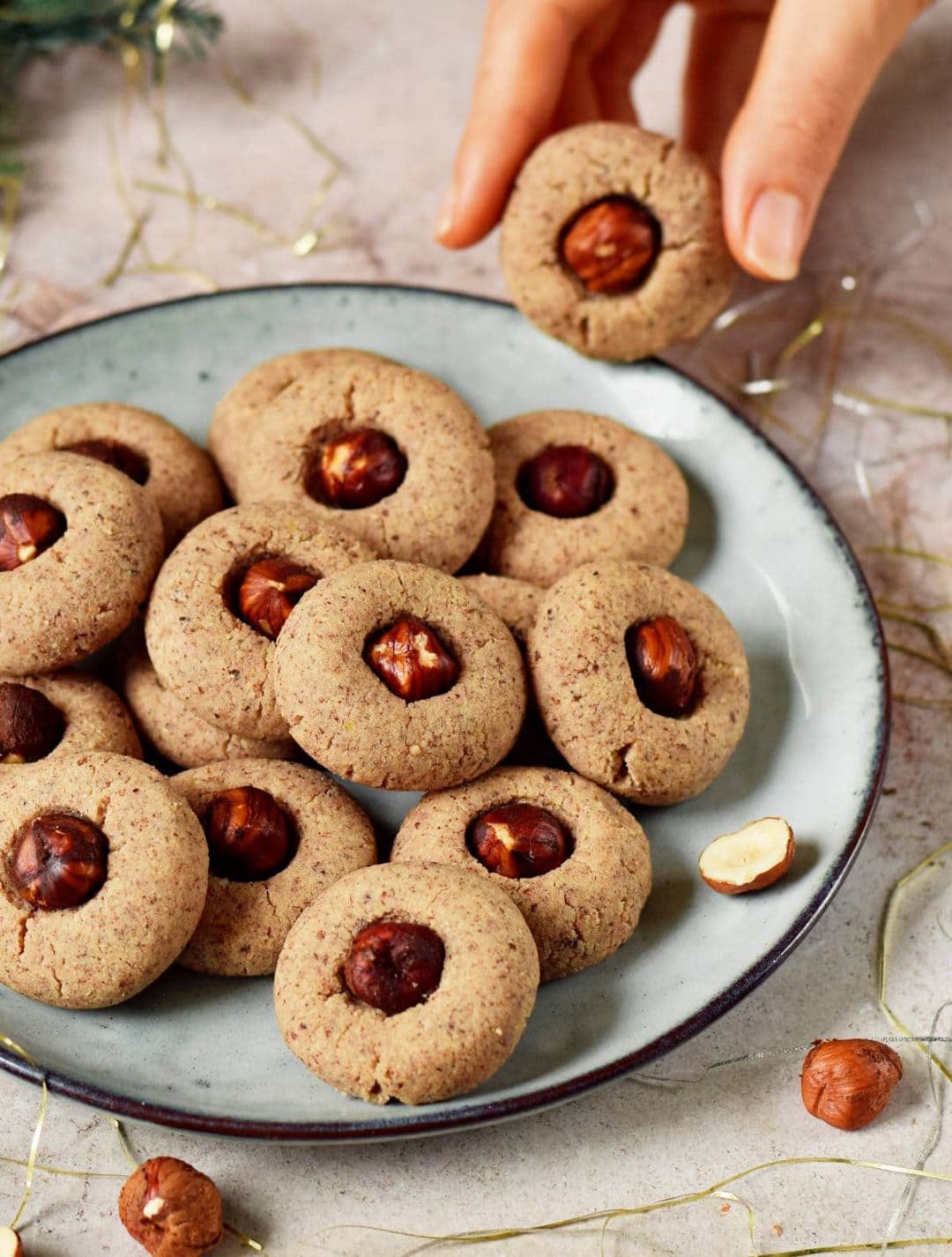 Hazelnut Cookies | German Christmas Recipe - Elavegan