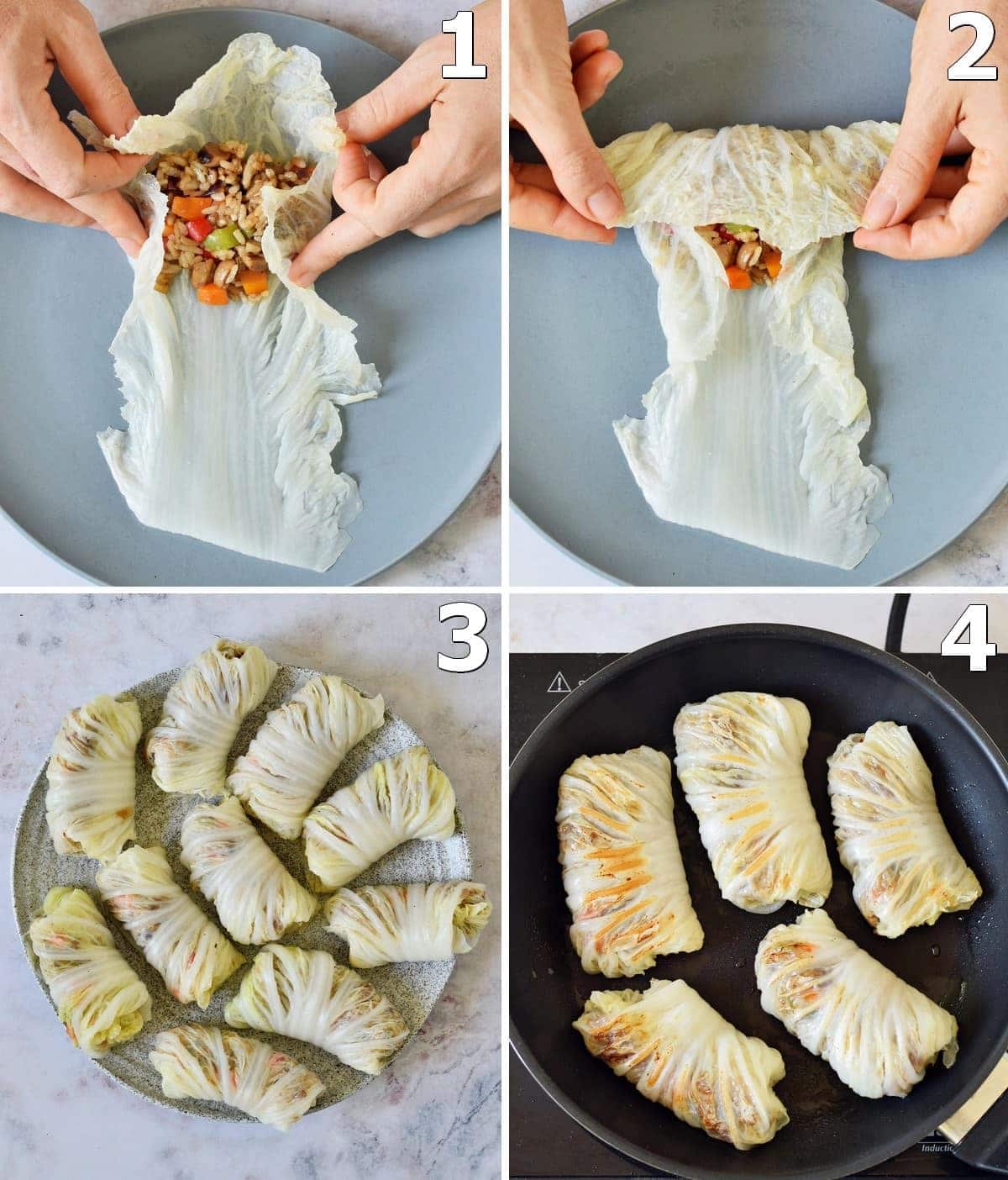 how to assemble cabbage wraps