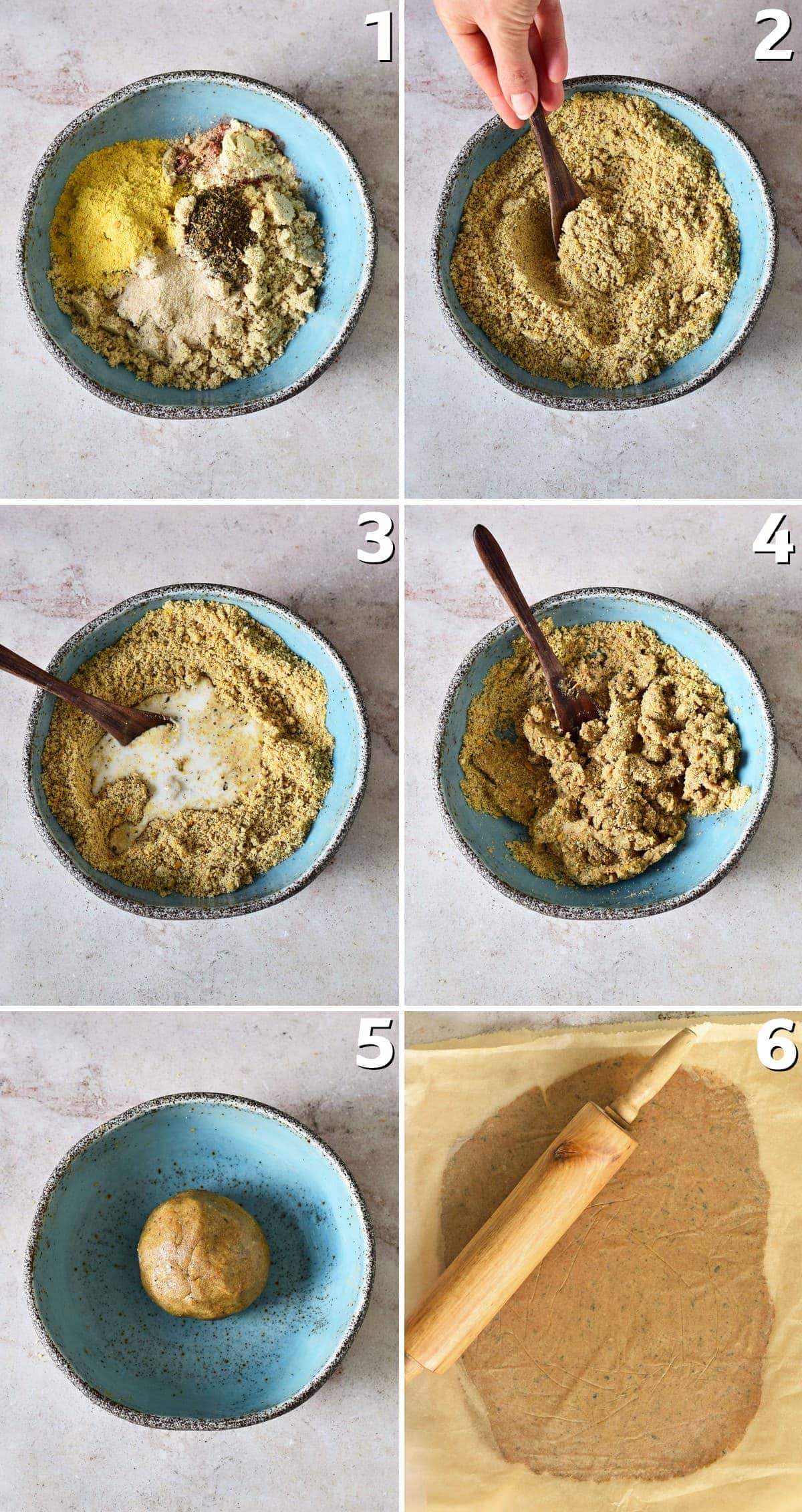6 step-by-step photos how to make cracker dough