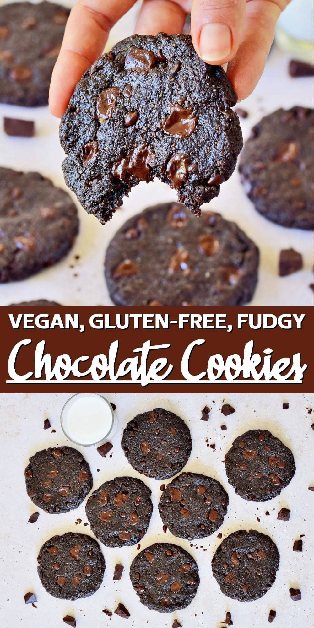 Pinterest Collage Vegan Gluten-free Fudgy Chocolate Cookies