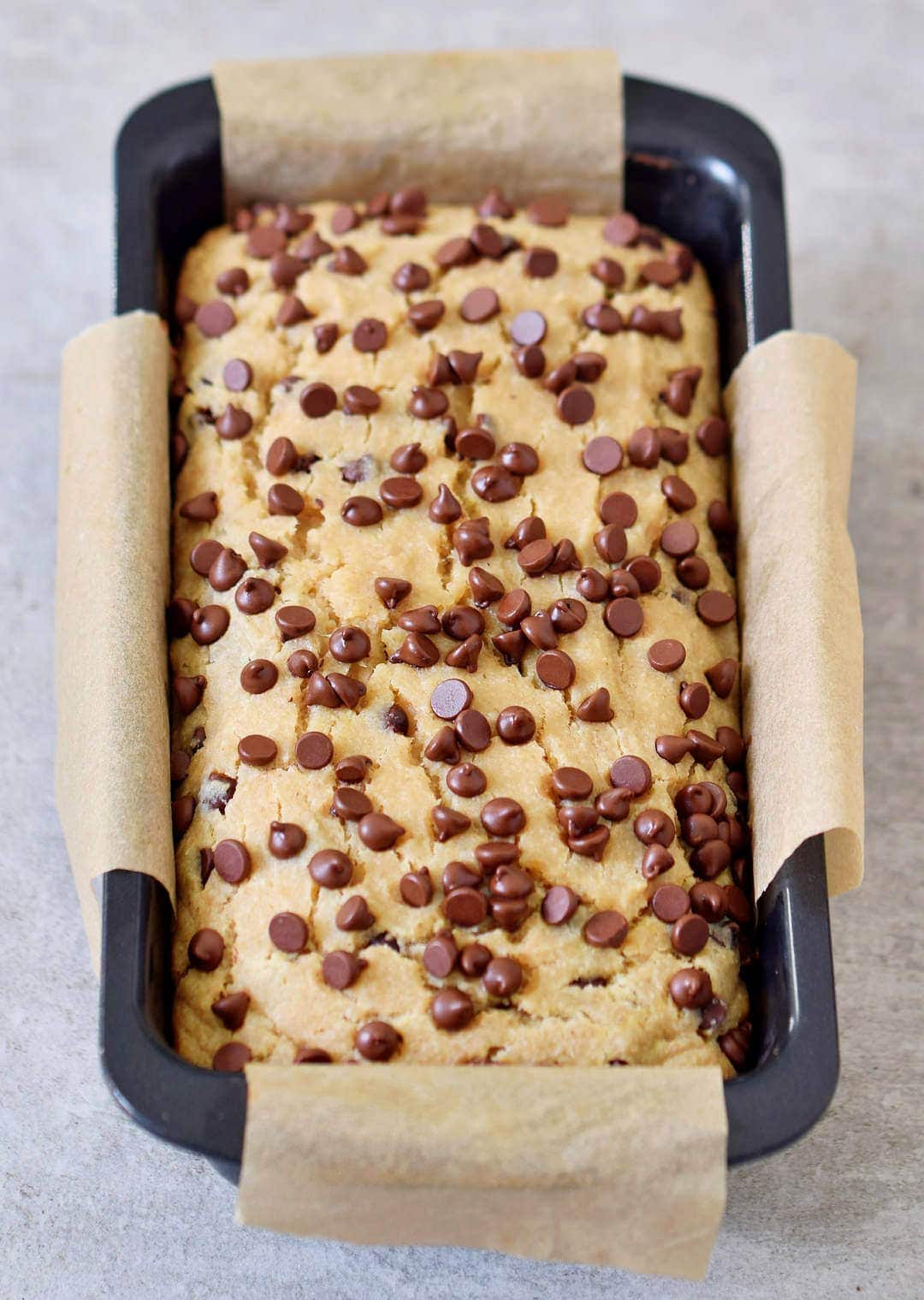 cooked banana bread in a baking pan