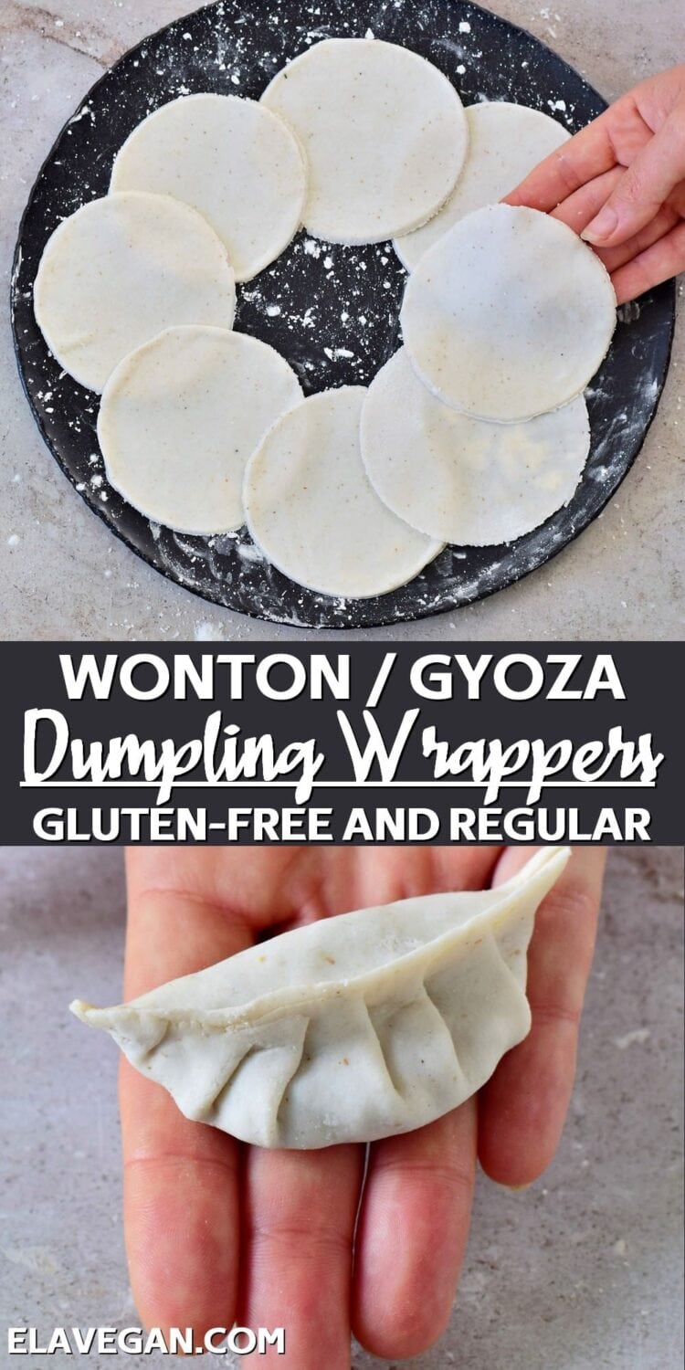 Pinterest collage homemade dumpling wrappers gluten-free and regular