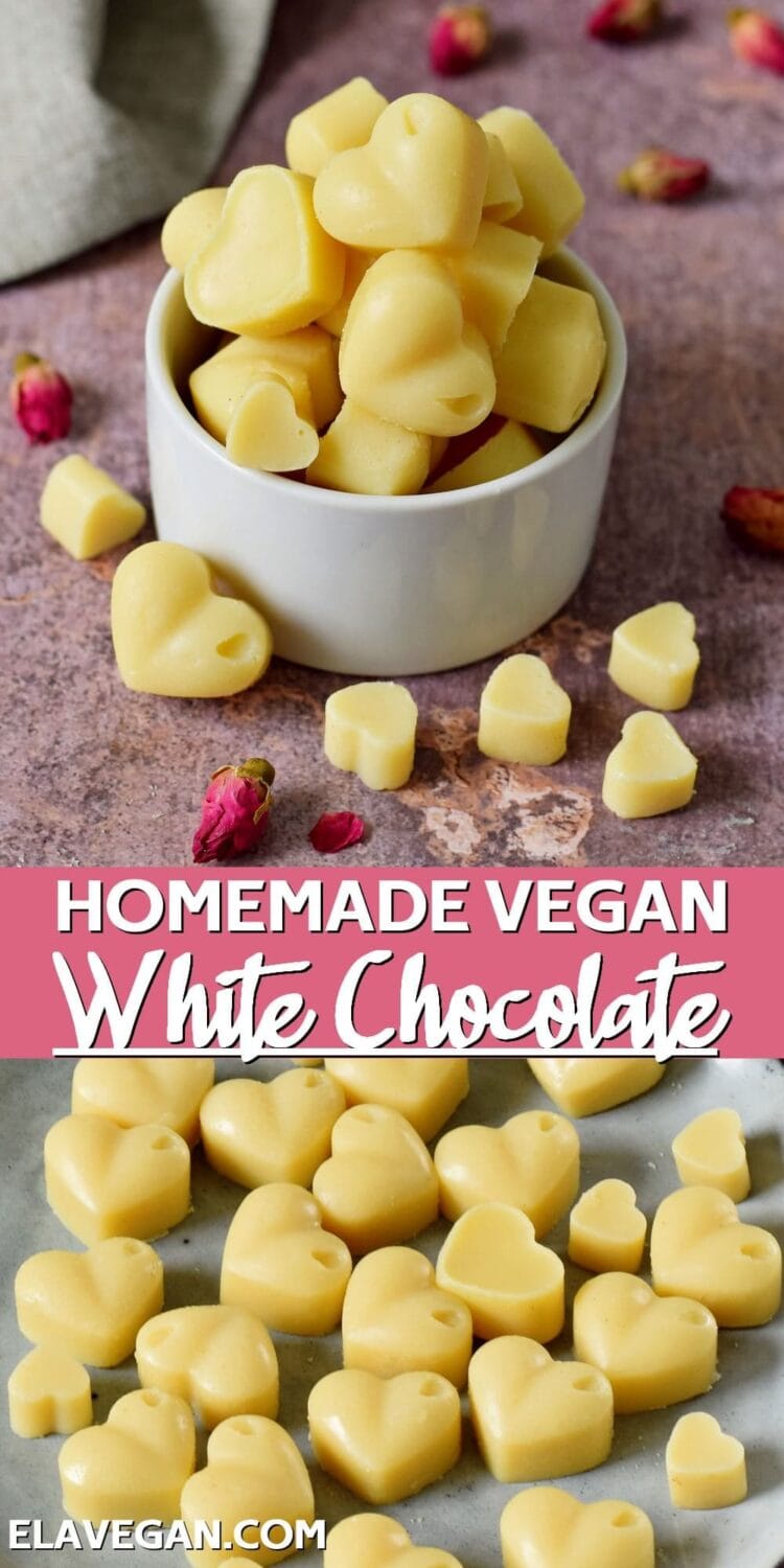 Pinterest collage homemade vegan white chocolate