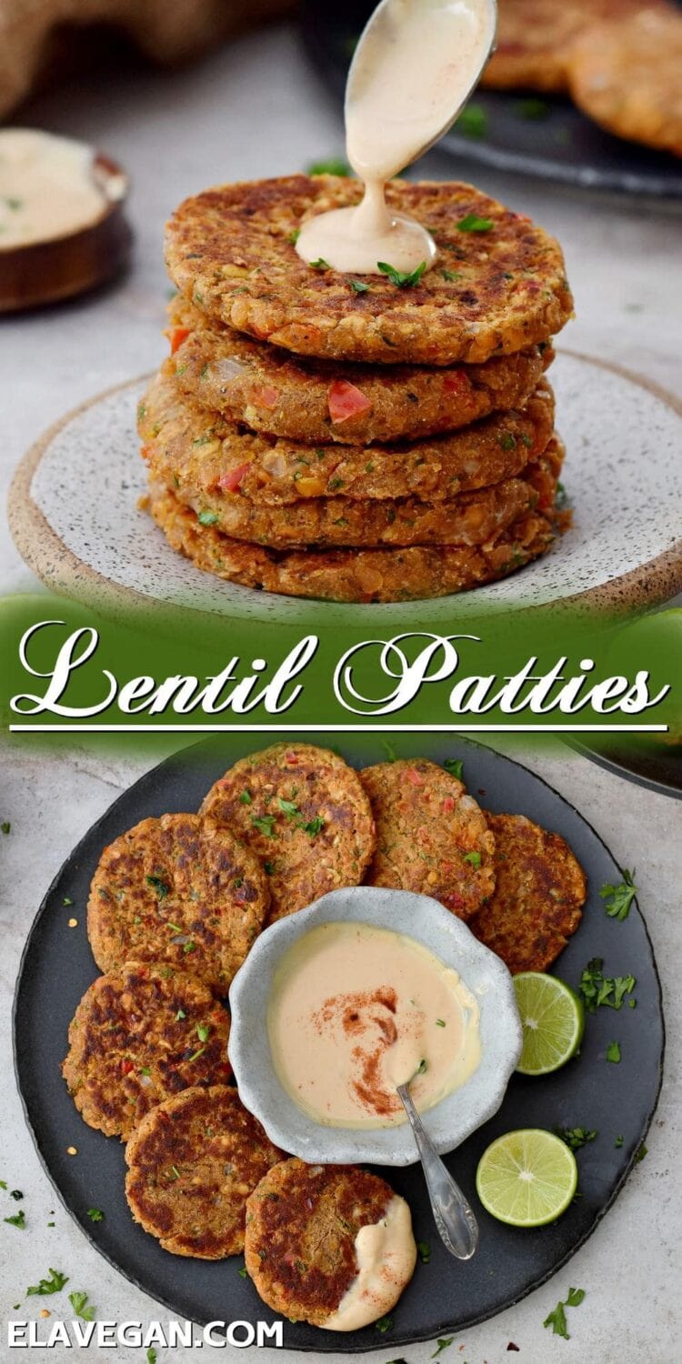 Pinterest collage lentil patties
