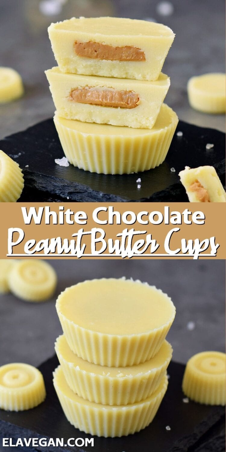 Pinterest collage white chocolate peanut butter cups