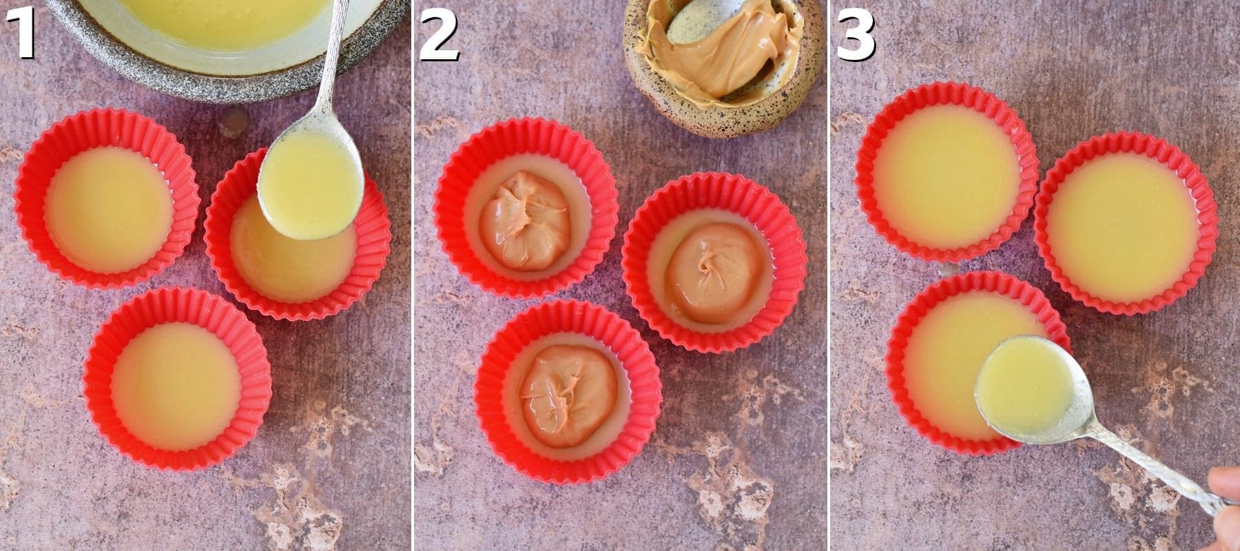 Anleitung wie man Peanut Butter Cups mit weißer Schokolade macht