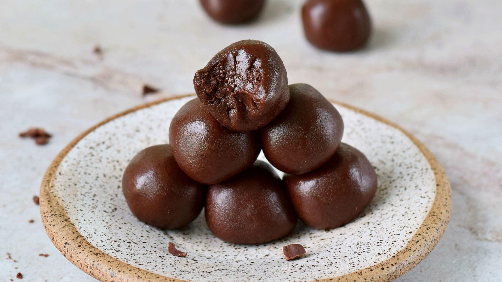 homemade chocolate balls on plate