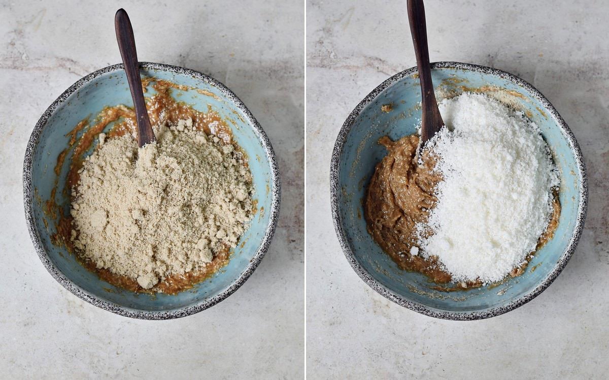 2 step-by-step photos of how to make healthy cookie dough