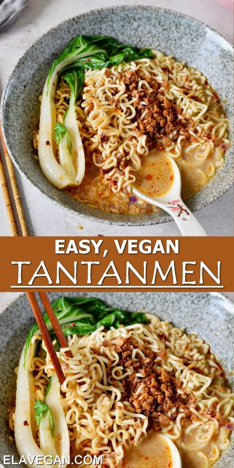 Pinterest Collage easy vegan Tantanmen