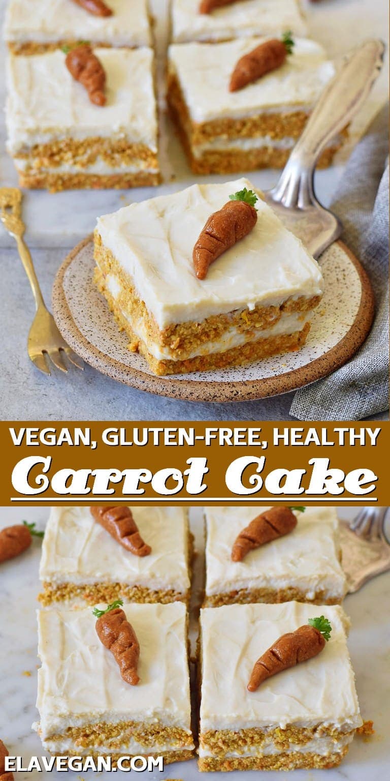 Pinterest collage vegan gluten-free healthy carrot cake
