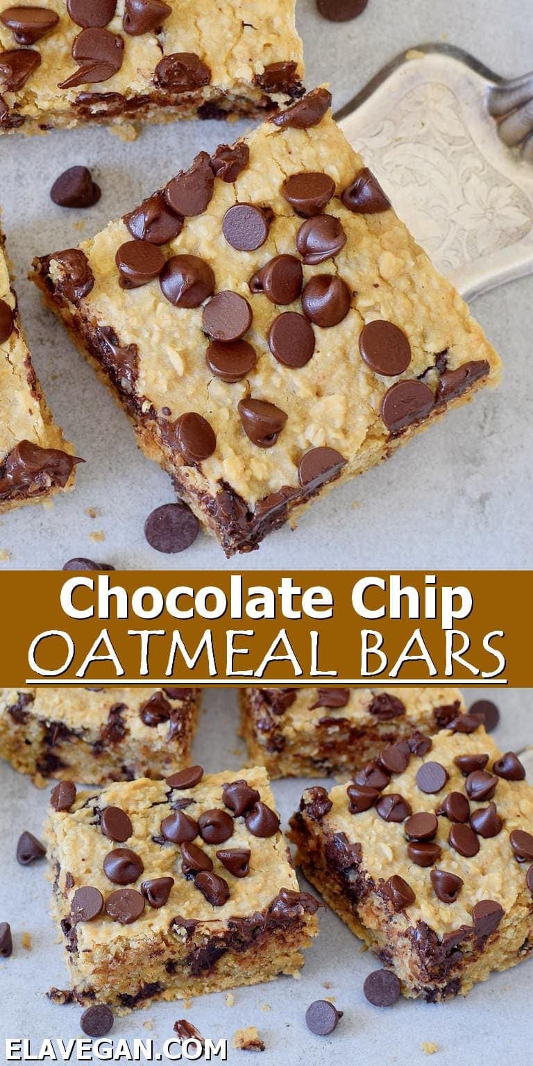 Pinterest collage Chocolate Chip Oatmeal Bars
