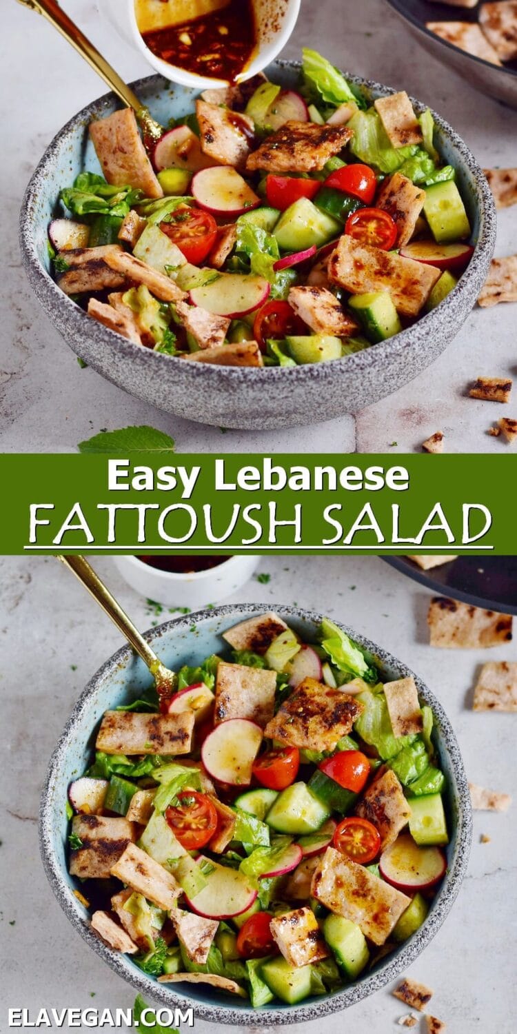 Pinterest collage easy Lebanese Fattoush Salad