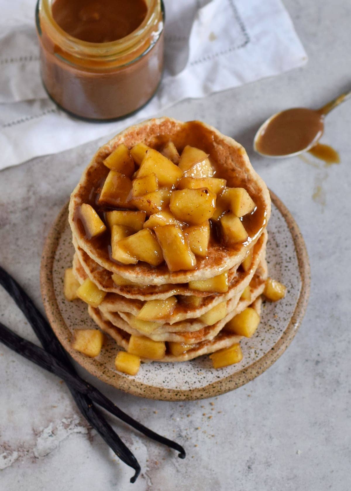 cinnamon apple pancakes from above