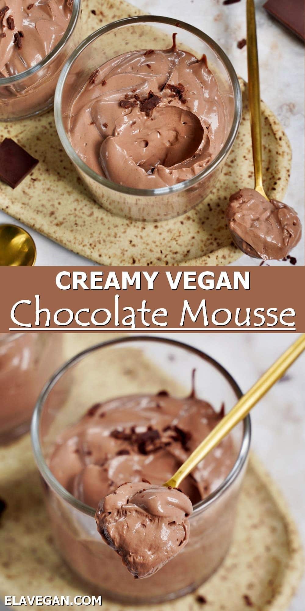 Pinterest Collage Creamy Vegan Chocolate Mousse