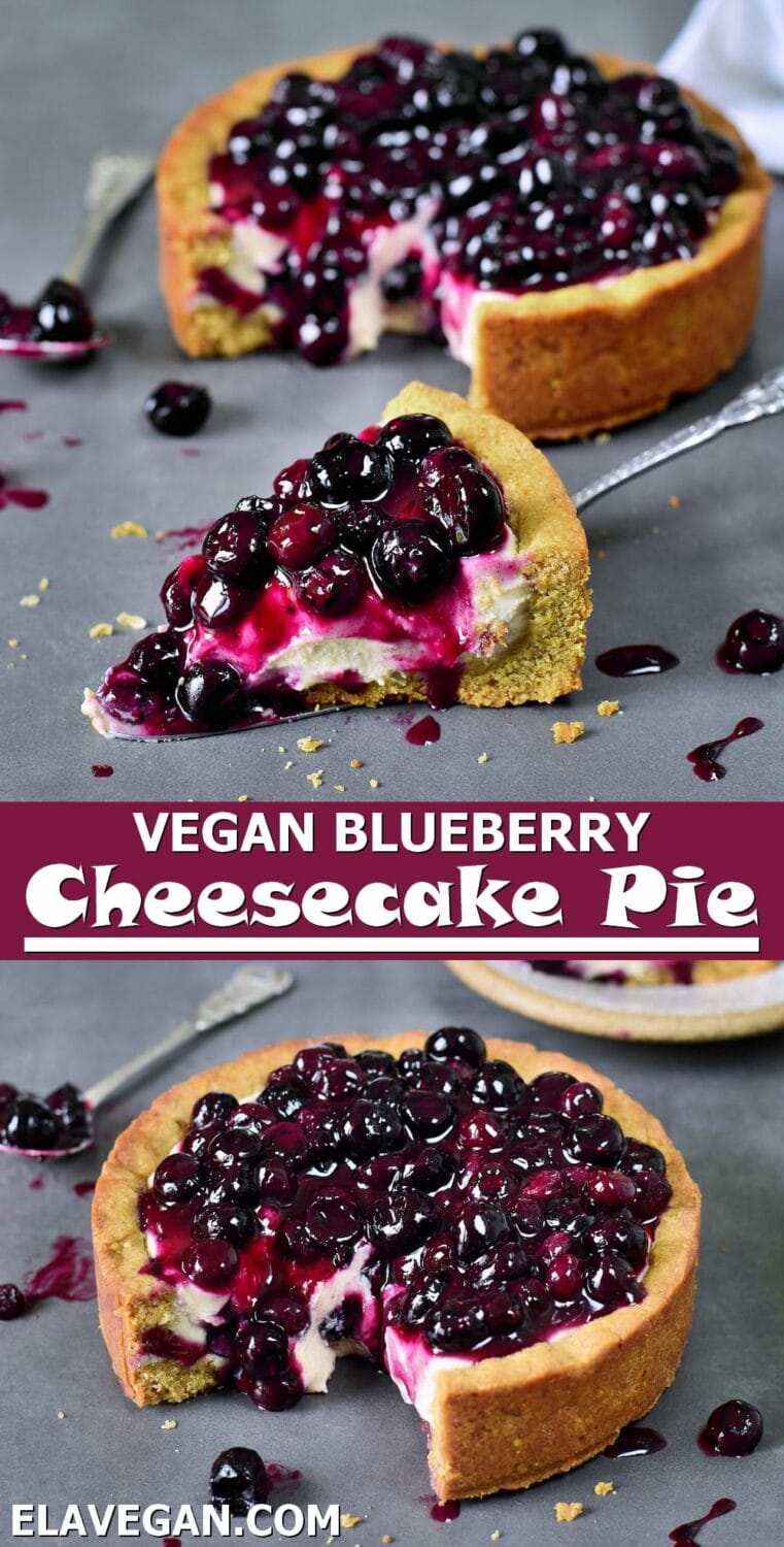 Pinterest Collage Vegan Blueberry Cheesecake Pie