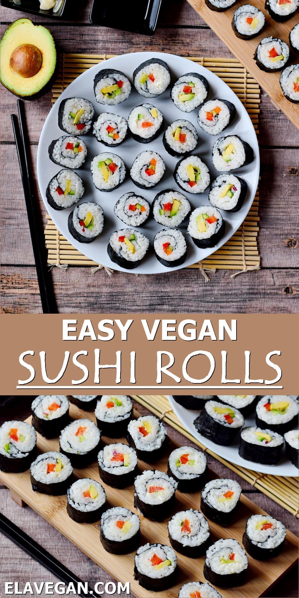 Pinterest Collage easy vegan sushi rolls