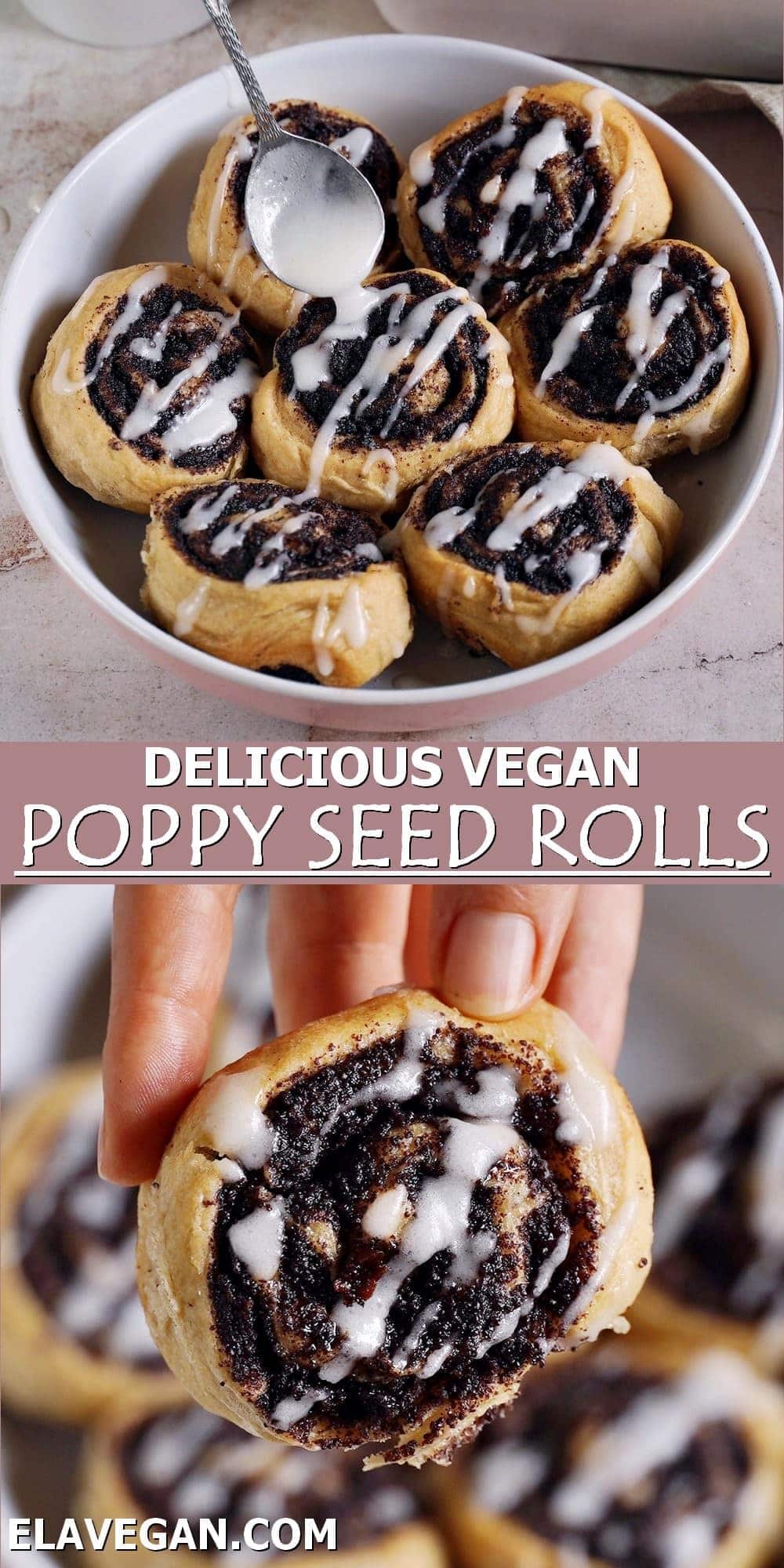 Pinterest collage vegan poppy seed rolls