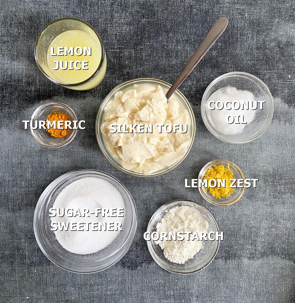 ingredients for vegan lemon cheesecake