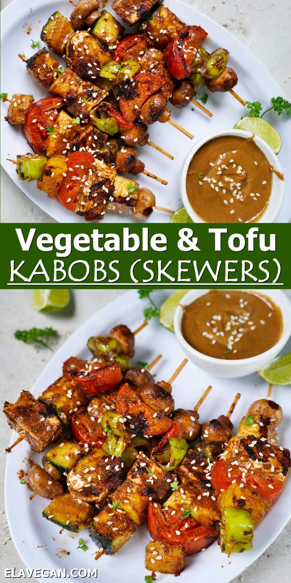 Pinterest Collage vegetable & tofu kabobs (skewers)