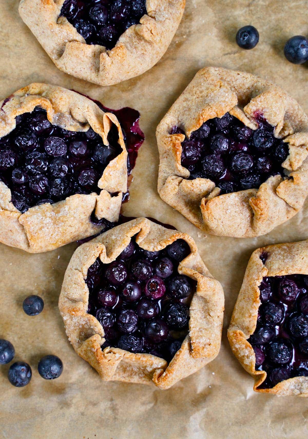 close-up of vegan blueberry galettes