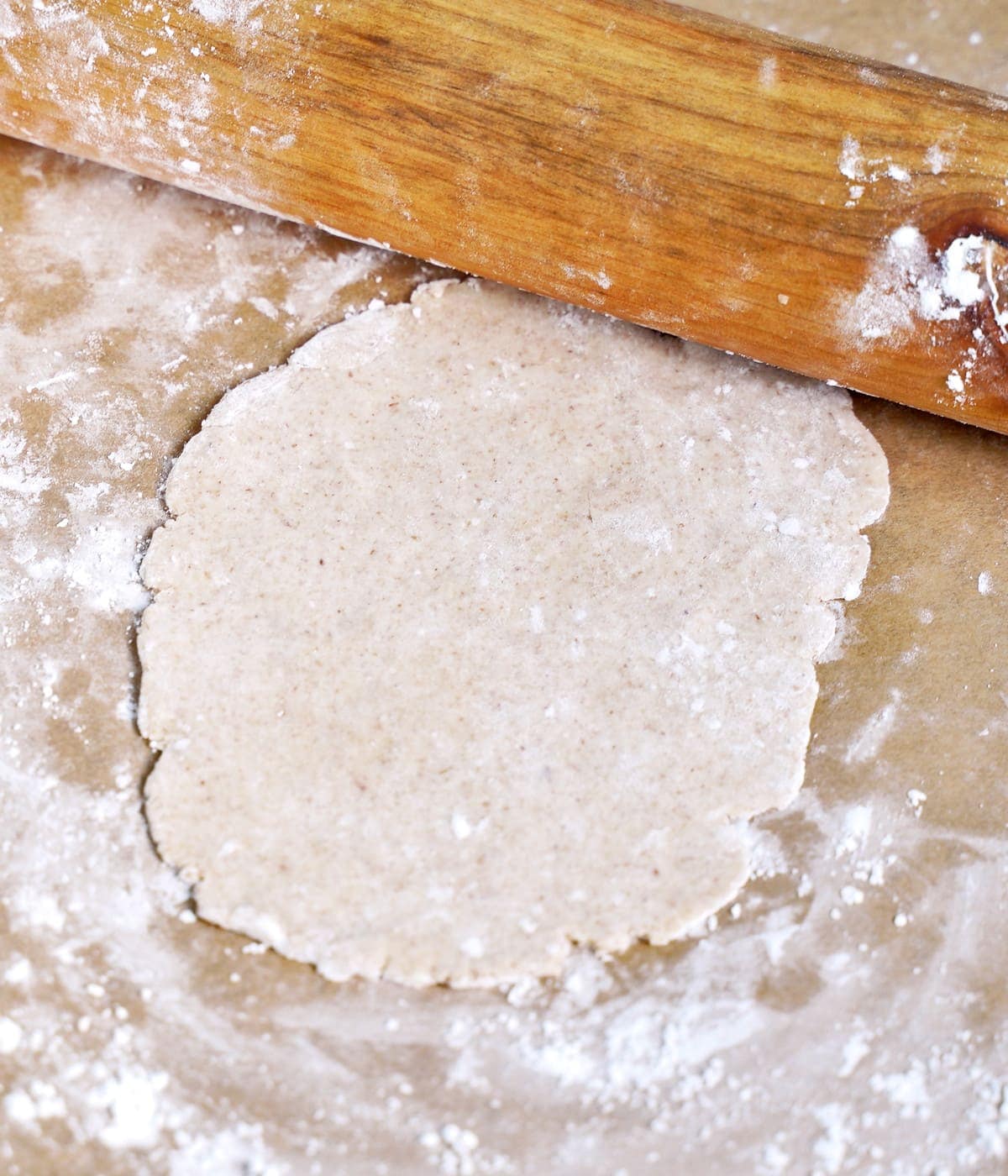 rolling out dough with rolling pin