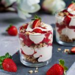 the best strawberry parfait in jars with granola and compote