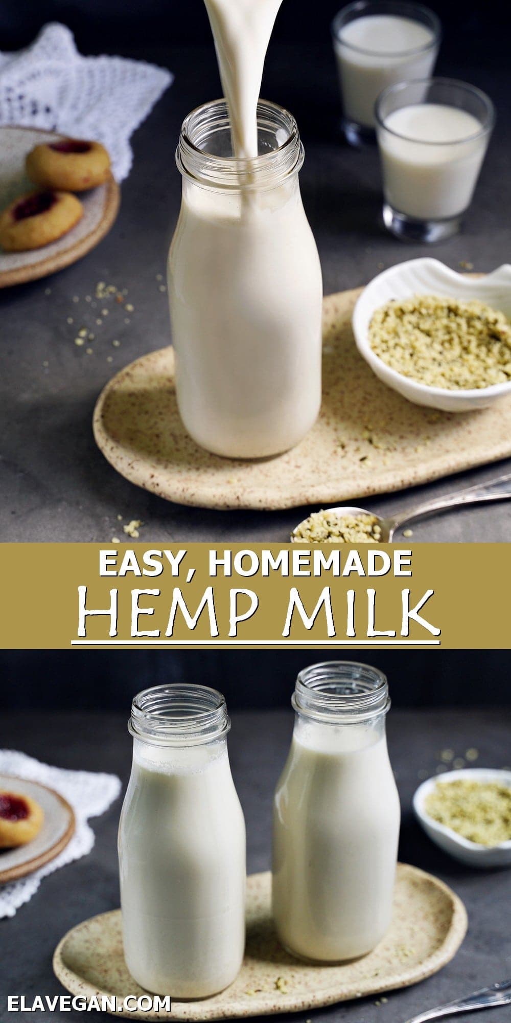 collage easy homemade hemp milk