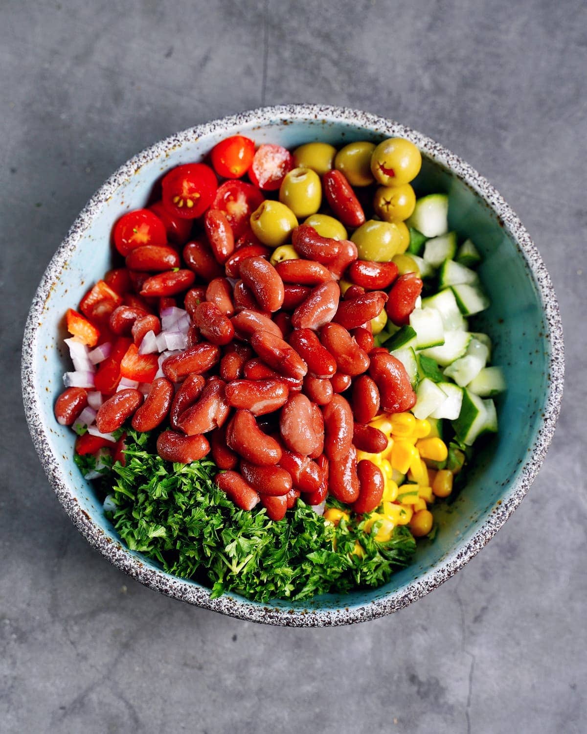 veggies and red beans in bowl