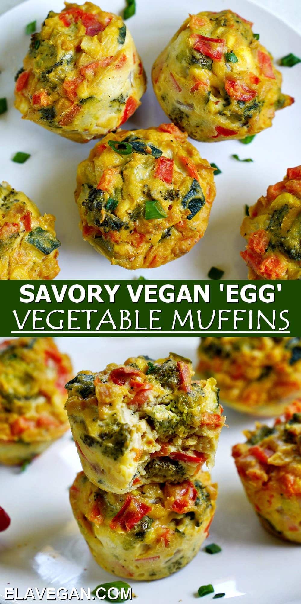 Pinterest Collage savory vegan egg vegetable muffins