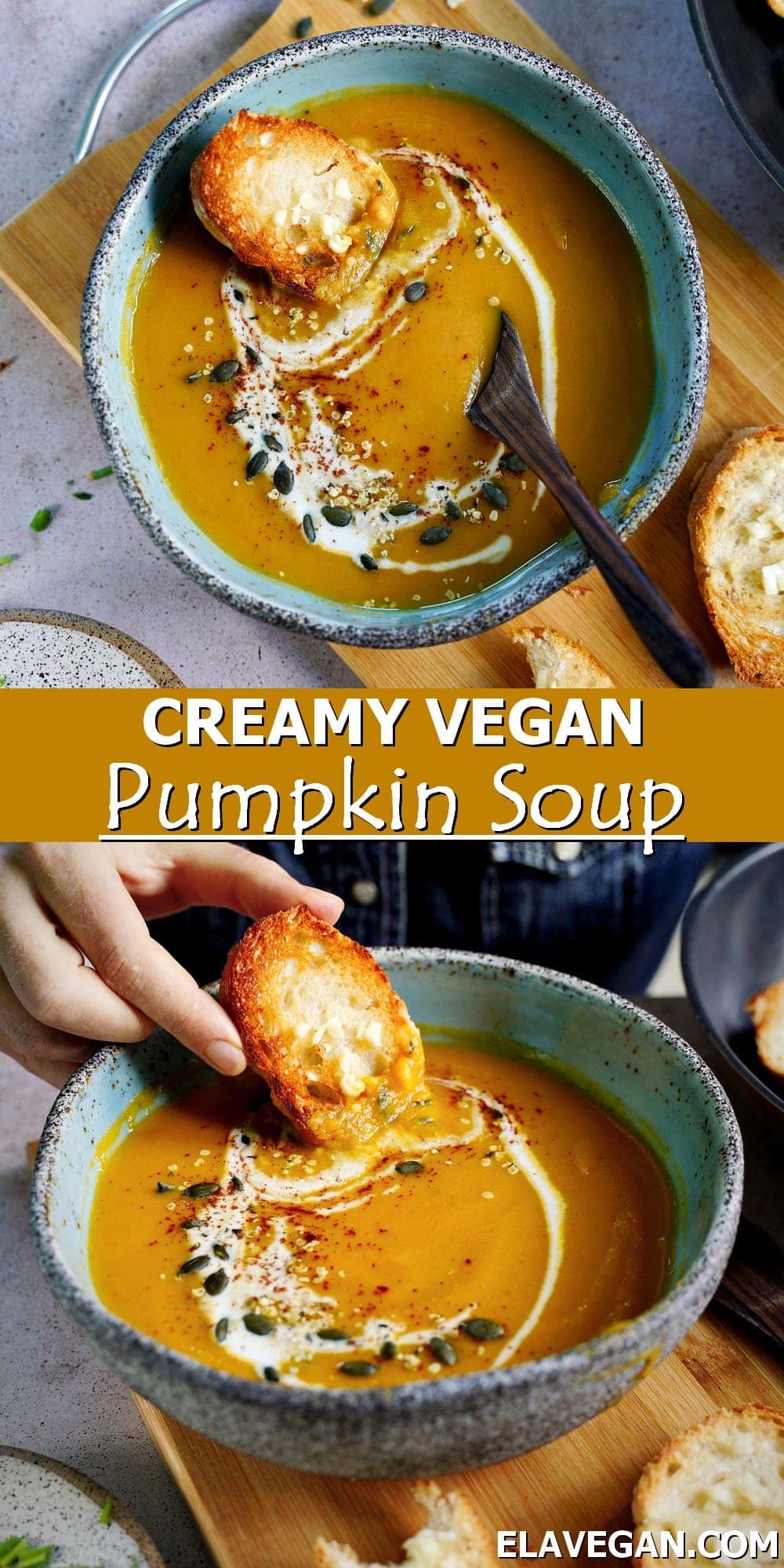 Pinterest Collage Creamy Vegan Pumpkin Soup