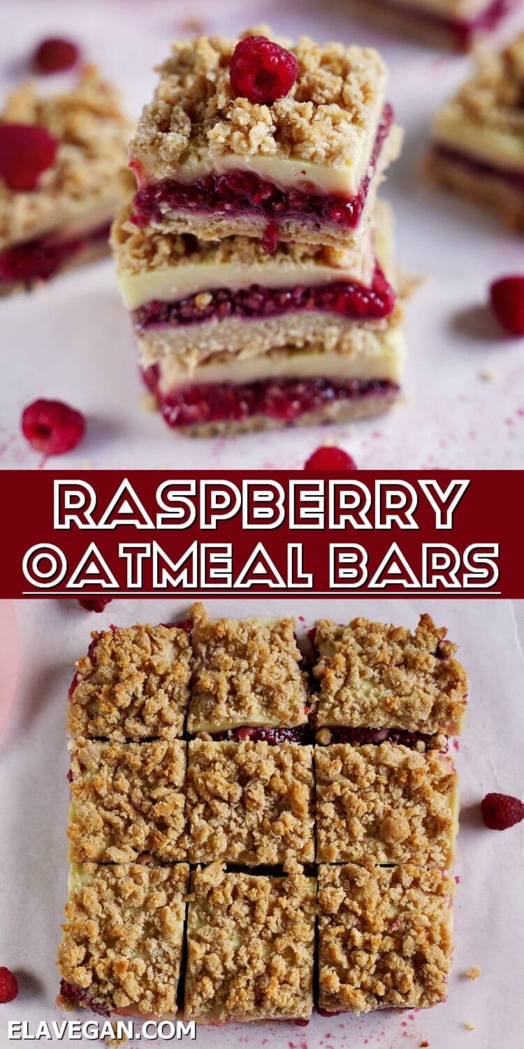 Pinterest Collage Raspberry Oatmeal bars