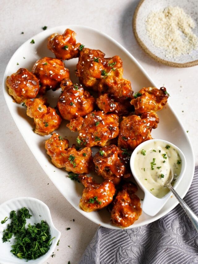 How To Make Air Fryer Buffalo Cauliflower Elavegan