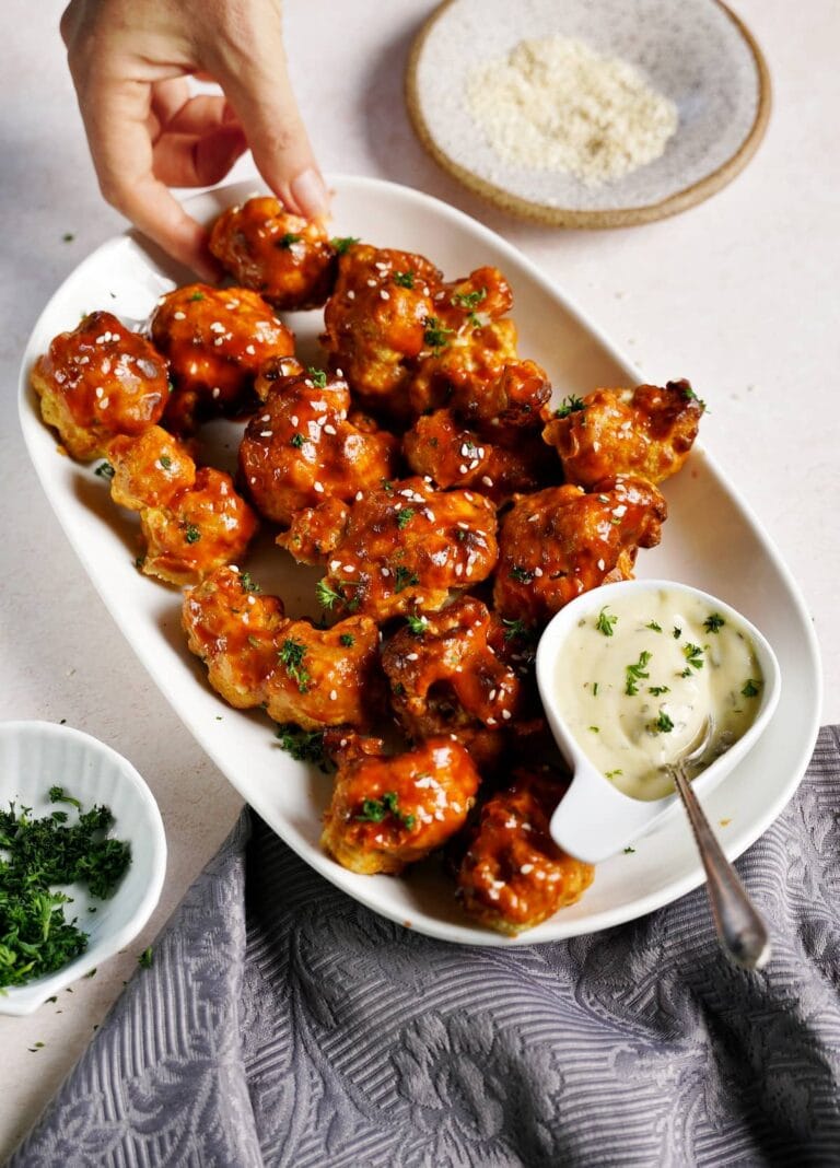 Air Fryer Buffalo Cauliflower Wings Elavegan
