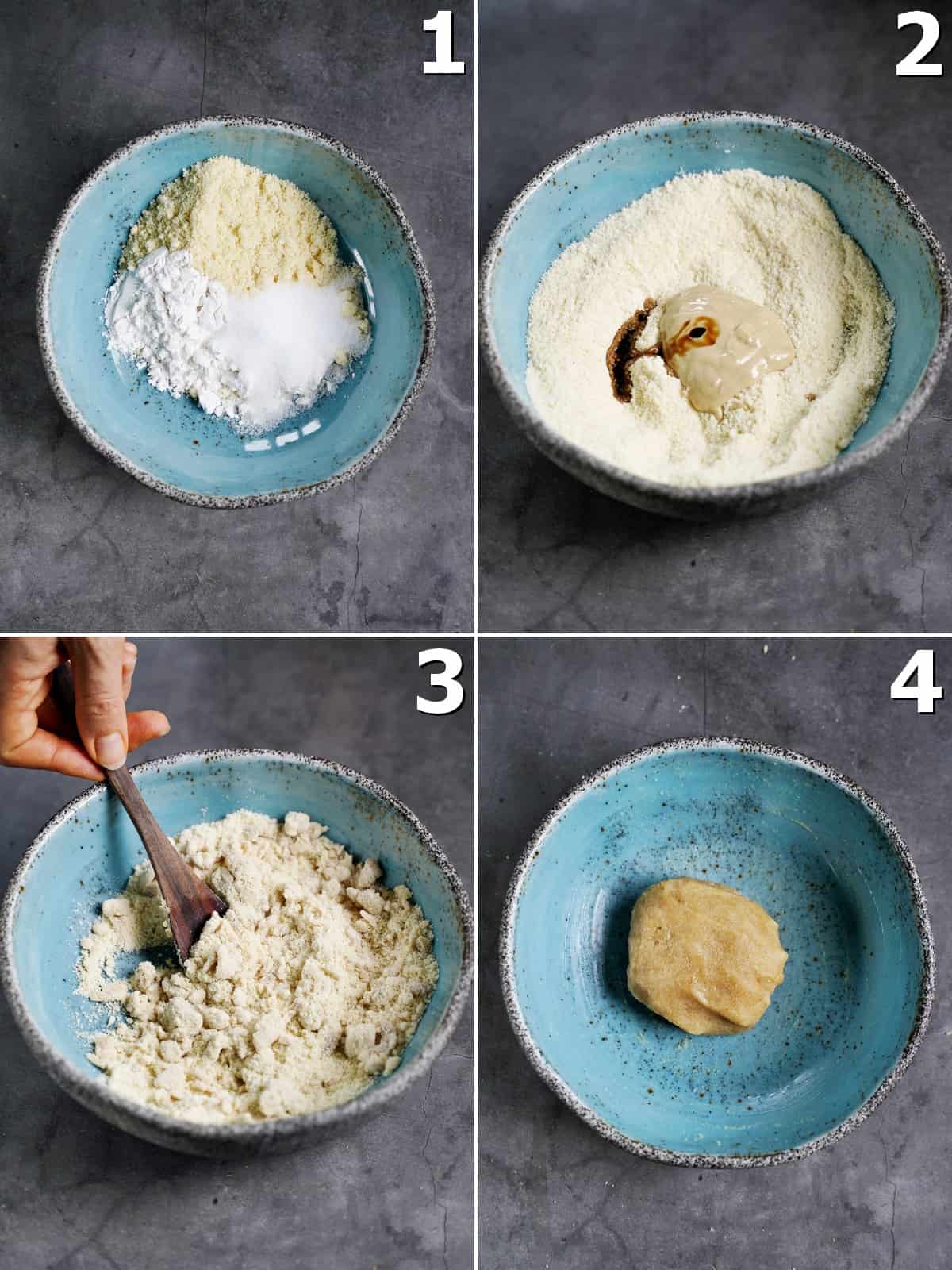 4 step-by-step photos how to make cookie dough