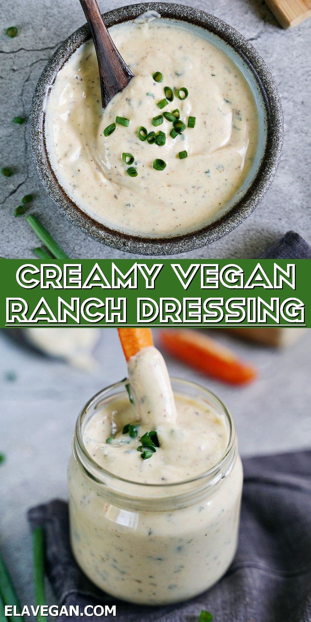 Pinterest Collage creamy vegan Ranch Dressing