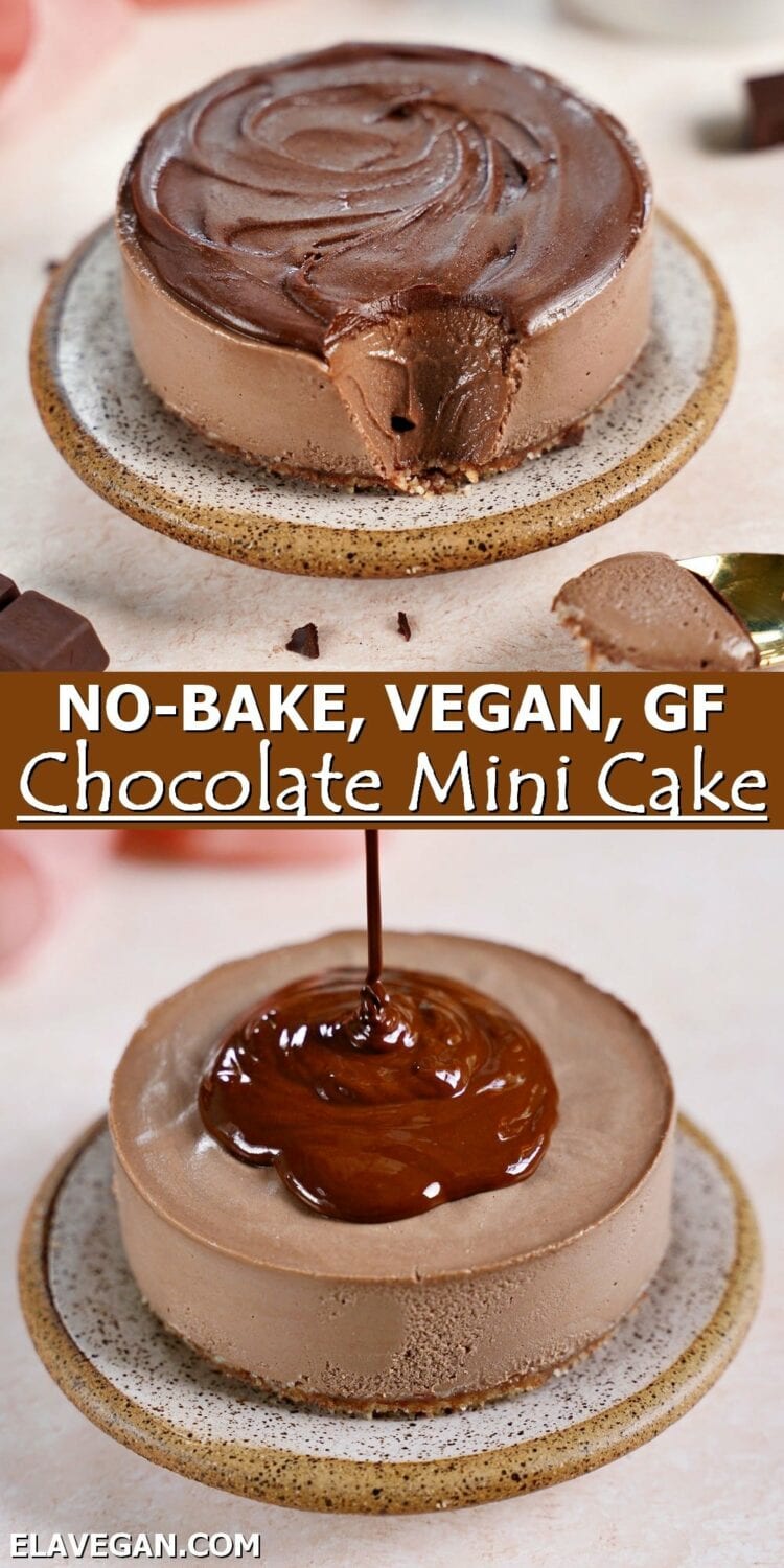 Pinterest Collage no-bake vegan GF chocolate mini cake