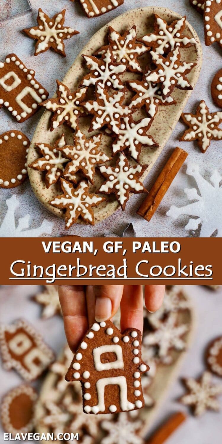 Pinterest collage vegan, gluten-free, paleo gingerbread cookies