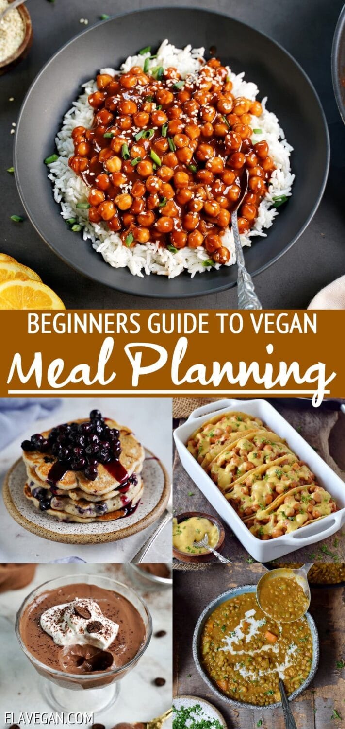 Pinterest Collage Beginners Guide to Vegan Meal Planning