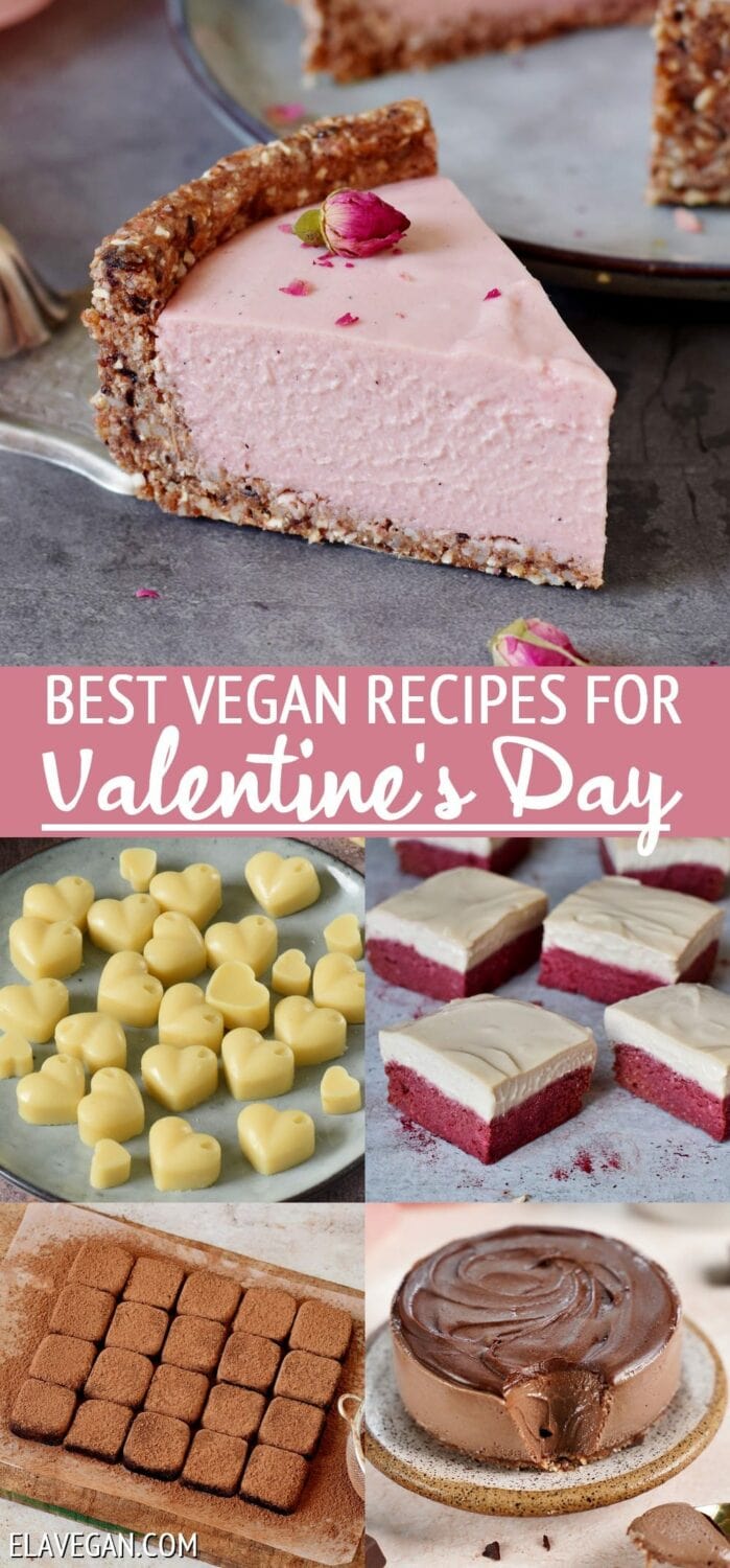Pinterest Collage Best Vegan Recipes for Valentine's Day