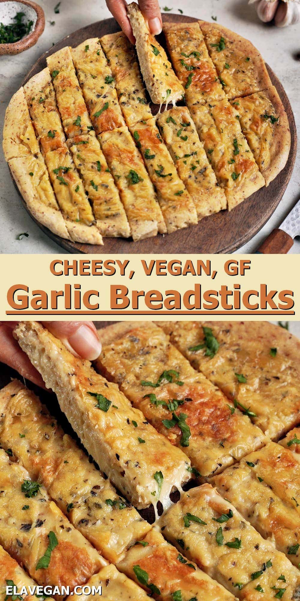 Pinterest Collage cheesy vegan garlic breadsticks