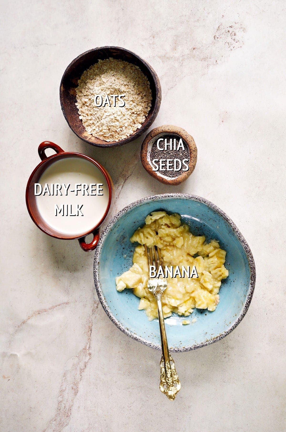 ingredients for banana chia oats