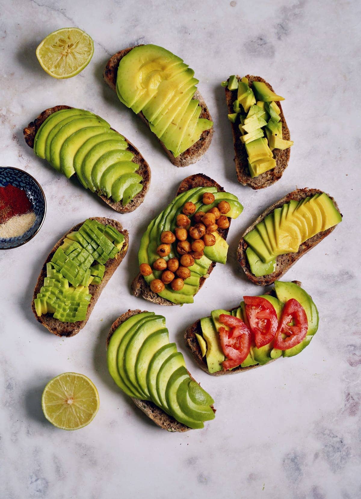 toasted bread topped with avocado