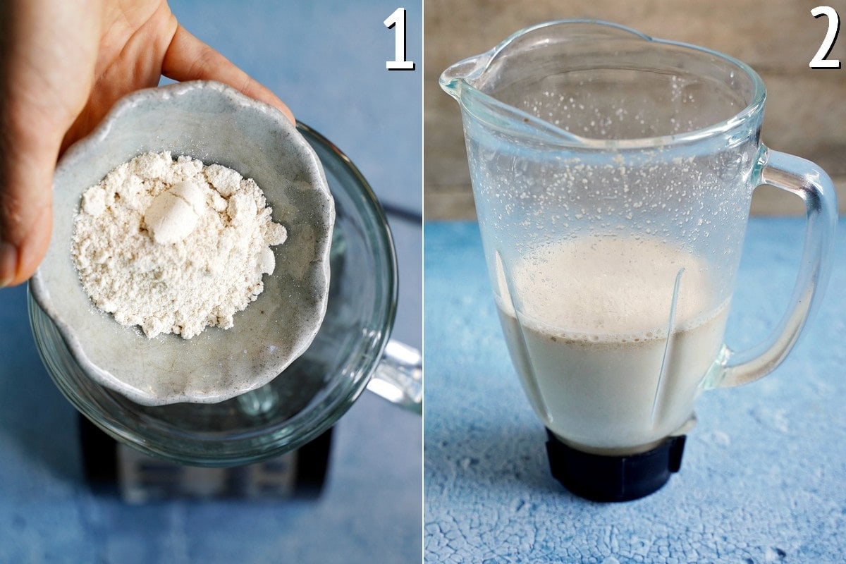 2 step-by-step pics how to make dairy-free mylk