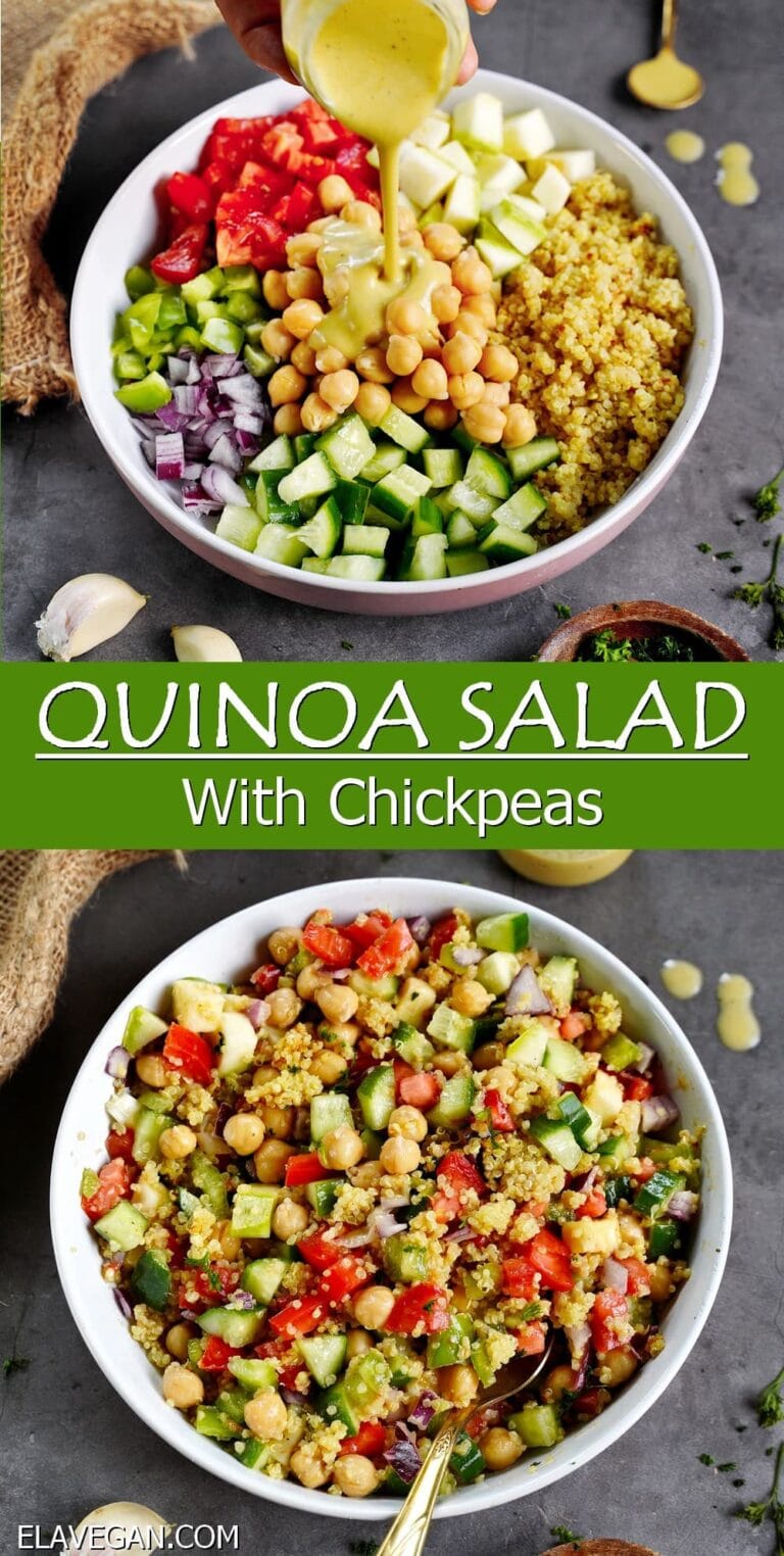 Quinoa Salad with Chickpeas - Elavegan