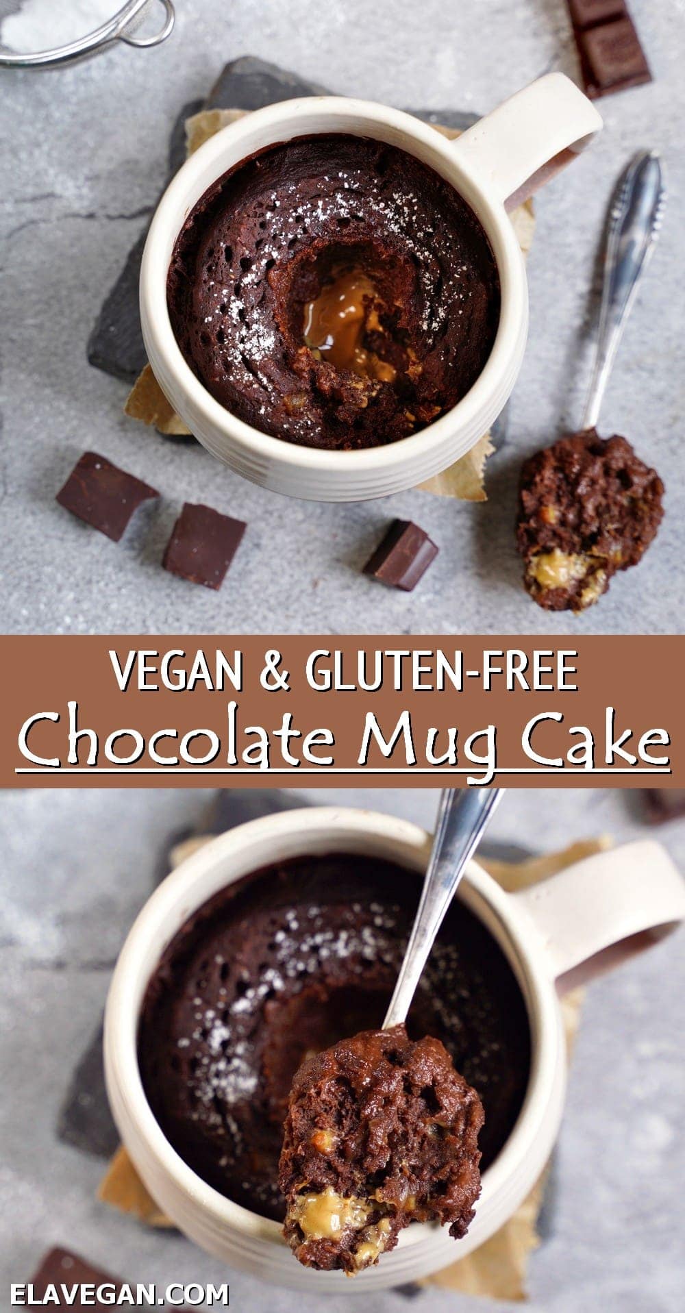 Pinterest Collage vegan and gluten-free chocolate mug cake