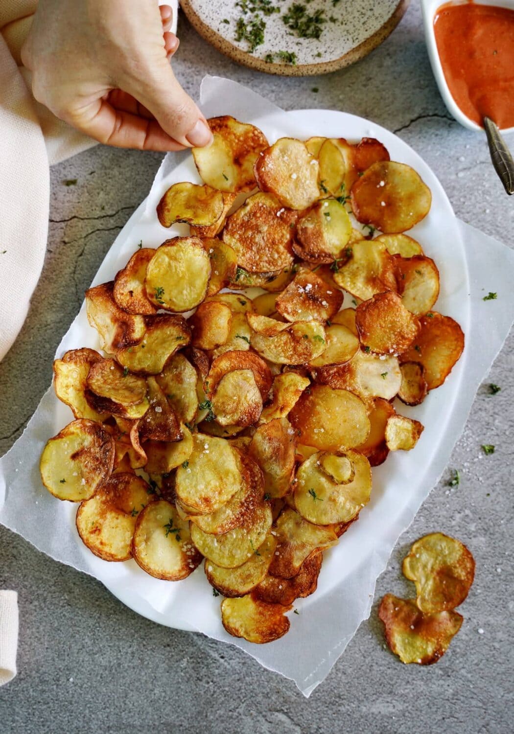 Air Fryer Potato Chips (+ Baked Version) Elavegan