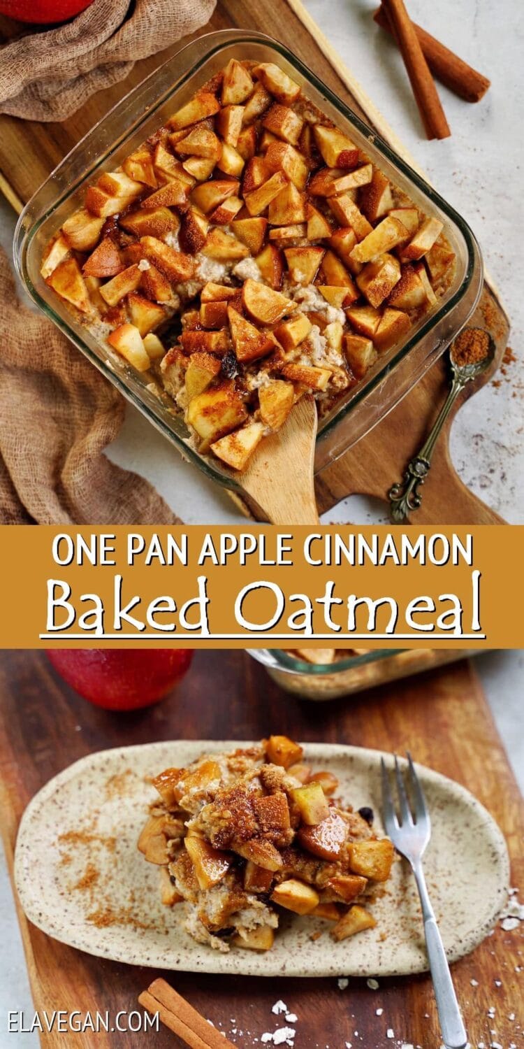 Pinterest Collage one pan apple cinnamon baked oatmeal