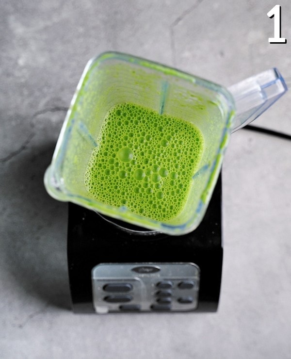 grüne Flüssigkeit im Mixer