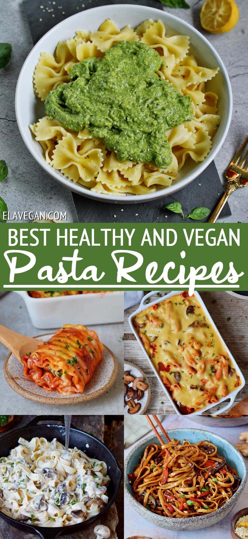 Pinterest Collage best healthy and vegan pasta recipes